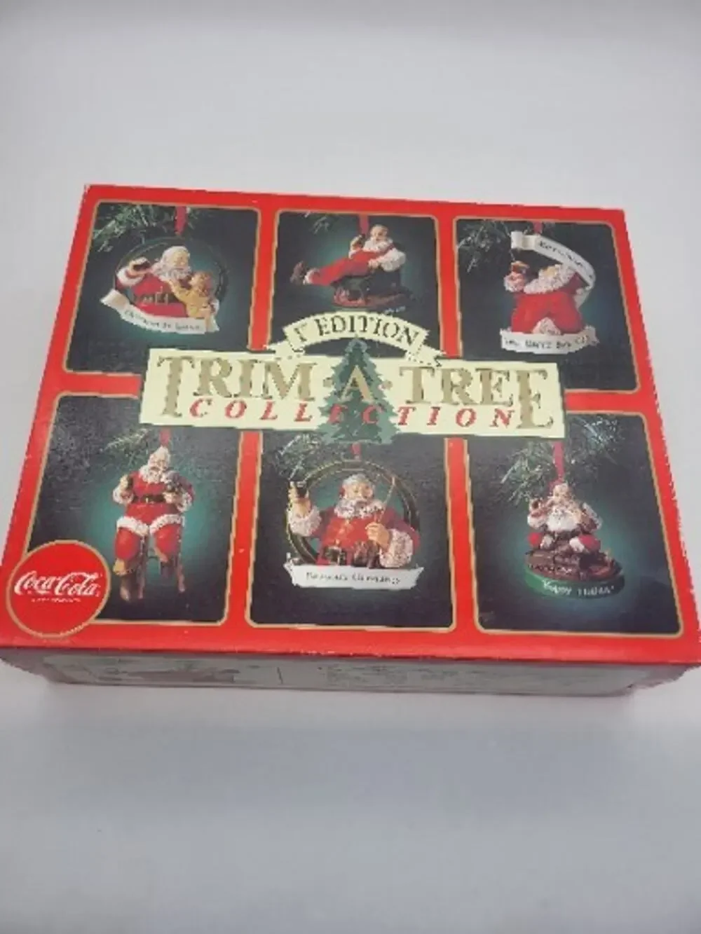 Coca Cola 1st Edition Trim-a-Tree Collection Set of 6 Christmas Ornament Vtg